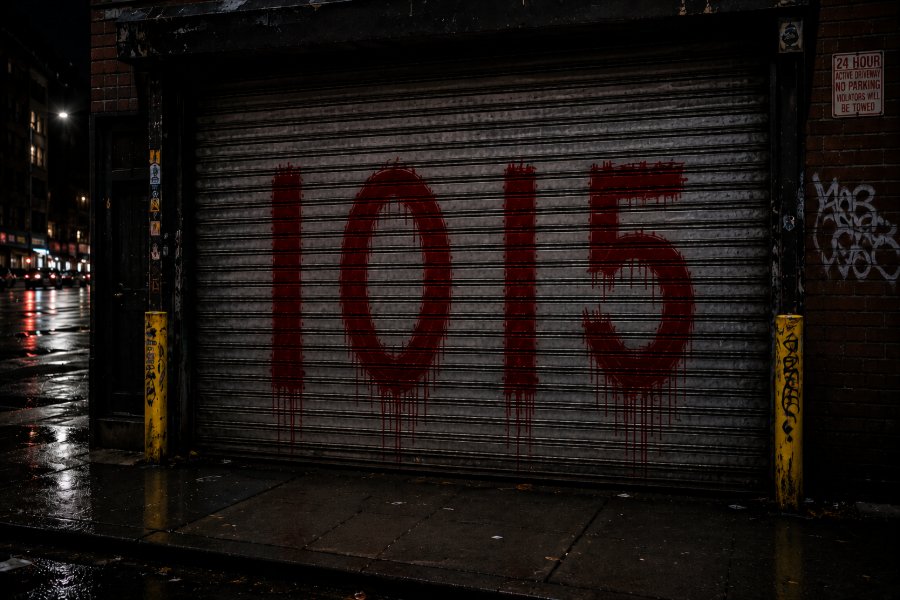 10 15 painted on a shutter